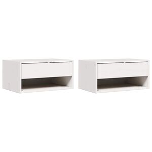 vidaXL Nachtkastje 2 st Wit 50 x 32,5 x 24 cm Massief grenenhout
