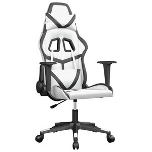 vidaXL Gamestoel kunstleer wit en zwart