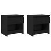 vidaXL Nachtkastje 2 pcs Zwart Eiken 40 x 30 x 39 cm Bewerkt hout