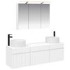 vidaXL Badkamerkastenset 4 pcs Wit 100 x 14,5 x 70 cm Bewerkt hout