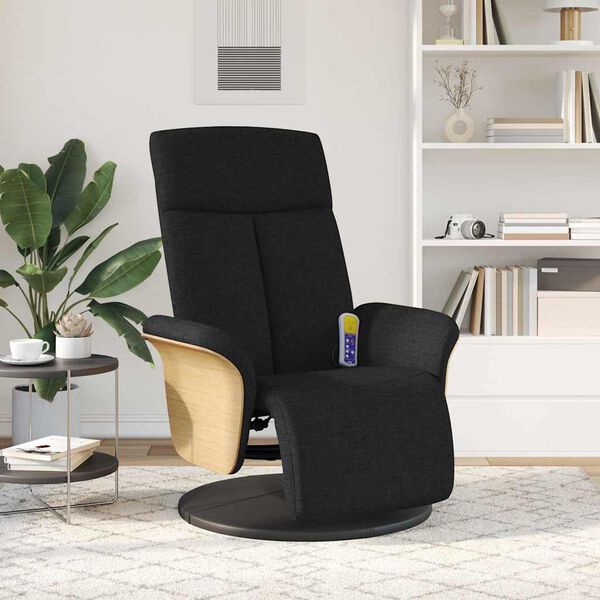 vidaXL Massage Recliner Stoel Zwart 79 x 87 x 104,5 cm Stof