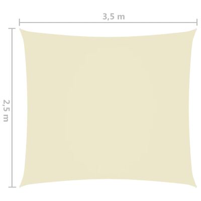 vidaXL Zonnescherm rechthoekig 2,5x3,5 m oxford stof crèmekleurig