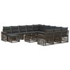 vidaXL Tuinbankenset 13 st Grijs en Donkergrijs poly rattan