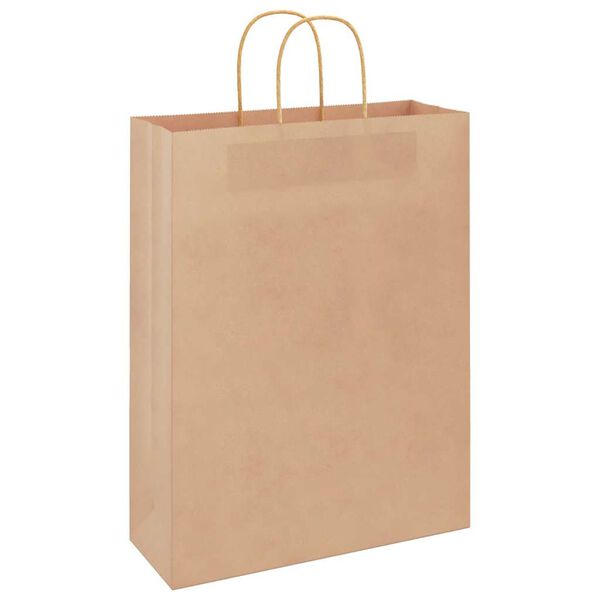 vidaXL Papieren zakken 50 st met hengsels 32x12x42 cm bruin