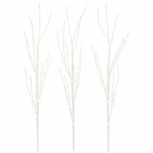 vidaXL Kersttak met ledverlichting 3 st Wit 62 cm Staal 165 LED's