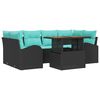 vidaXL Tuin Sofa Set 7 st Zwart Poly riet