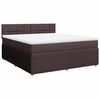 vidaXL Boxspring met matras stof donkerbruin 180x200 cm