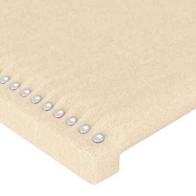 vidaXL Bedframe met hoofdbord stof crèmekleurig 90x200 cm