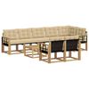 vidaXL Buiten bankenset 9 st 8-zits Wit en Beige