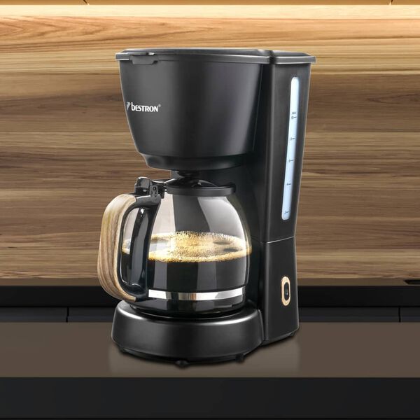 Bestron Koffiezetapparaat ACM900BW met houten detail 1000 W zwart