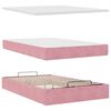 vidaXL Ottoman bed met matras en LED's 120x200cm fluweel roze