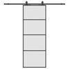 vidaXL Schuifdeur met beslagset 76x205 cm ESG glas zwart