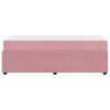 vidaXL Bedframe met matras met matras Roze 90 x 190 cm Fluweel