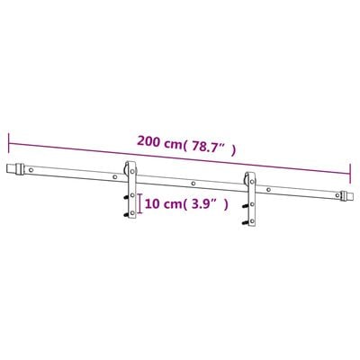 vidaXL Schuifdeur met beslag 85x210 cm massief grenenhout