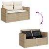 vidaXL 14-delige Loungeset met kussens poly rattan beige