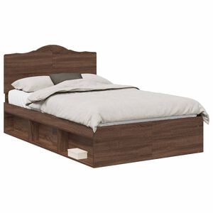 vidaXL Bedframe Bruin Eiken 120 x 200 cm Massief grenenhout