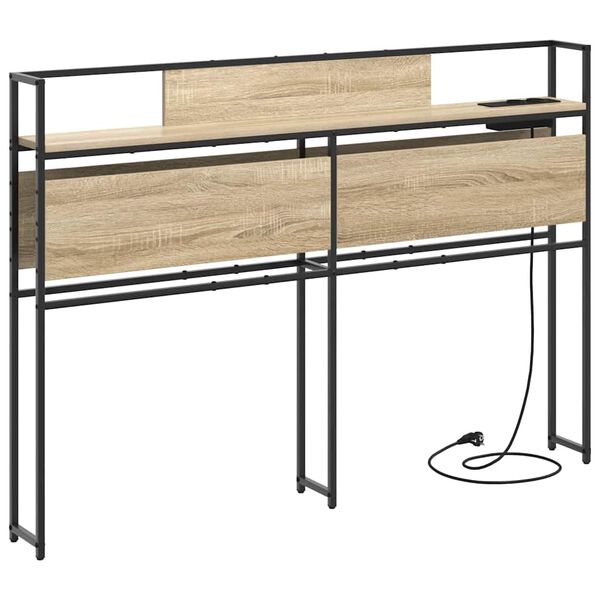 vidaXL Opberghoofdbord met plank Sonoma eiken 120 cm Bewerkt hout