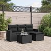 vidaXL 5-delige Loungeset met kussens poly rattan zwart
