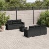 vidaXL 7-delige Loungeset met kussens poly rattan zwart