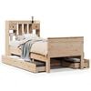 vidaXL Bed met boekenkast zonder matras massief grenenhout 90x190 cm