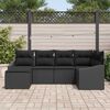 vidaXL Tuin Eetset 6 pcs Zwart Poly Rattan en Poedergecoat Staal