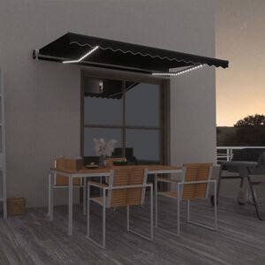 vidaXL Luifel automatisch met LED en windsensor 400x350 cm antraciet