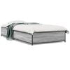 vidaXL Bedframe bewerkt hout en metaal grijs sonoma eiken 100x200 cm