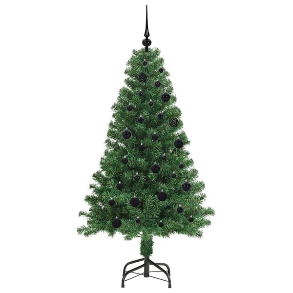 vidaXL Kunstkerstboom Groen 150 cm PVC en Staal en Kunststof