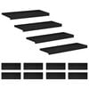 vidaXL Traplopers 12 st 80 x 30 x 2 cm Zwart Massief beukenhout