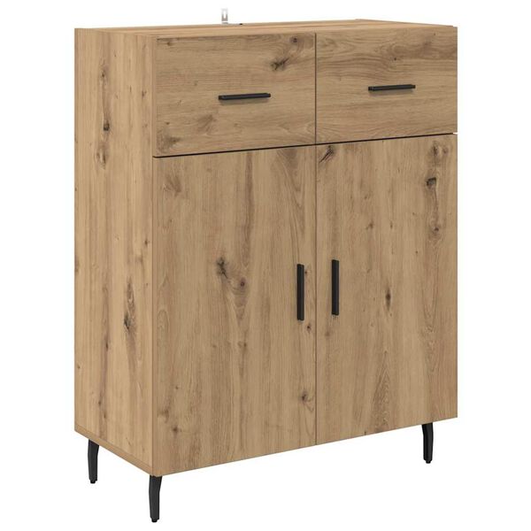 vidaXL Dressoir met lade Artisan Eiken 69,5 x 34 x 90 cm Bewerkt hout