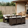 vidaXL 7-delige Tuinset met kussens poly rattan bruin
