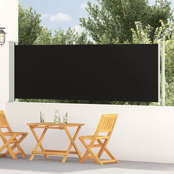 vidaXL Tuinscherm uittrekbaar 117x600 cm zwart