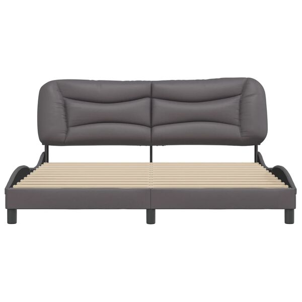 vidaXL Bedframe zonder matras "Hvar" kunstleer grijs 180x200 cm