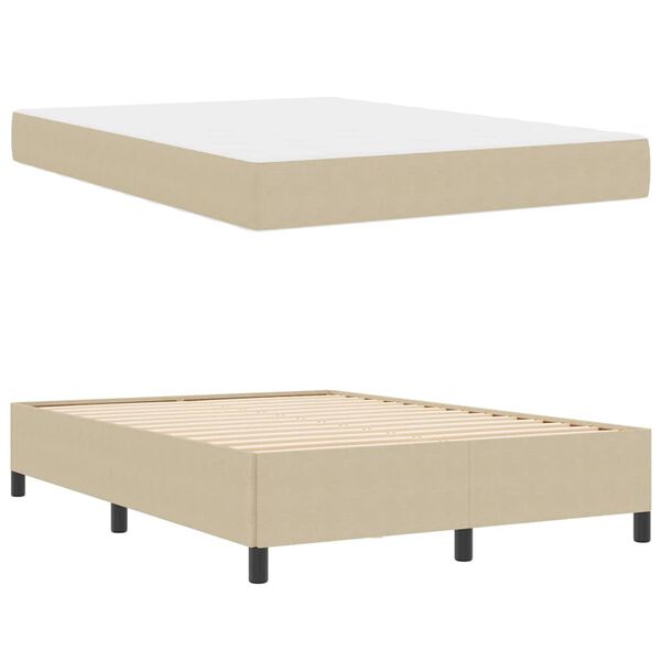 vidaXL Bedframe met matras Lichtgroen Grijs 140 x 190 cm Stof