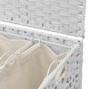 vidaXL Wasmand op wielen 66x35x60 cm rattan wit