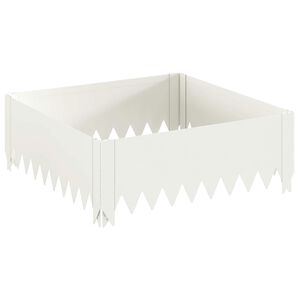 vidaXL Gazonrand 60 x 60 x 20 cm Staal Wit