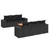 vidaXL 7-delige Loungeset met kussens poly rattan zwart
