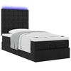 vidaXL Ottoman bed met matras en LED's 90x200cm stof zwart