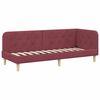 vidaXL Hoekbedframe met matras Wijnrood 80 x 200 cm Stof