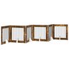 vidaXL Opvouwbaar hondenhek met standaards 6 pcs Gerookt eiken 482 cm