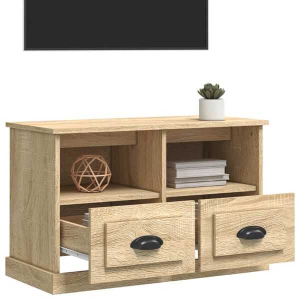 vidaXL Tv-meubel 80x35x50 cm bewerkt hout sonoma eikenkleurig