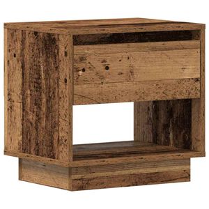 vidaXL Nachtkastje met lade Oudhout 45 x 34 x 44 cm Bewerkt hout