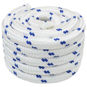 vidaXL Boottouw 3 mm 50 m Wit en Blauw