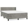 vidaXL Boxspring met matras fluweel lichtgrijs 140x200 cm