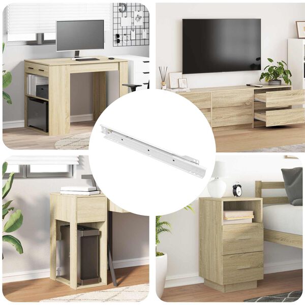 vidaXL Ladegeleider 12 pcs Wit 300 mm Staal