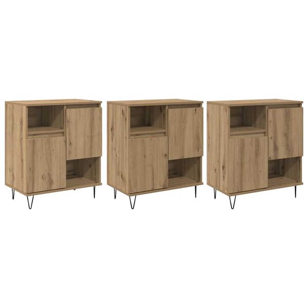 vidaXL Dressoir 3 pcs Artisan Eiken 60 x 35 x 70 cm
