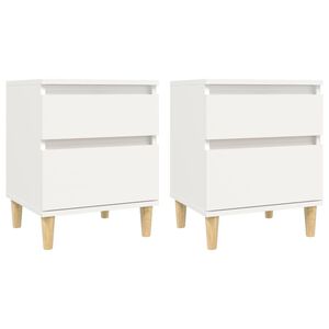 vidaXL Nachtkastjes 2 st 40x35x50 cm wit