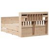 vidaXL Bed met boekenkast zonder matras massief grenenhout 140x200 cm