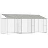 vidaXL Hondenkooi met Dak zilver 600 x 200 x 256 cm Staal en PE