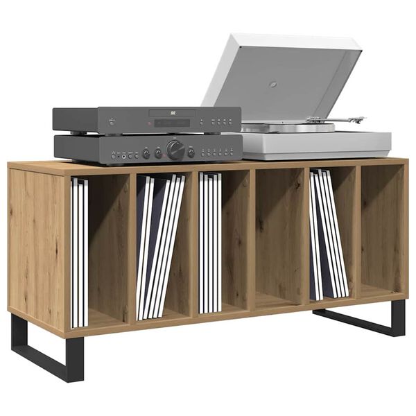 vidaXL Platenkast met plank artisanaal eikenkleurig 100 x 38 x 48 cm